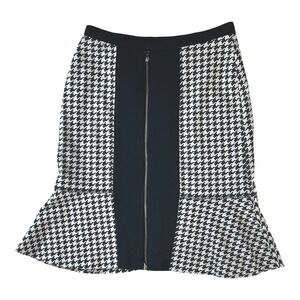 Stiletto Womens Houndstooth Trumpet Zip Front Skirt Size 4 Office Siren Academia
